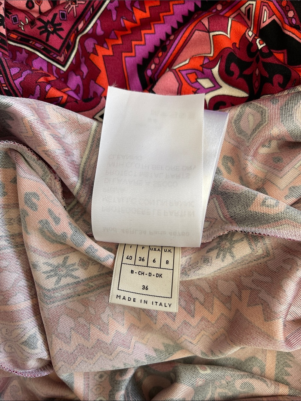 Emilio Pucci Pink & Black Geometric Long Sleeve Midi Dress with belt NEW - Picture 13 of 16